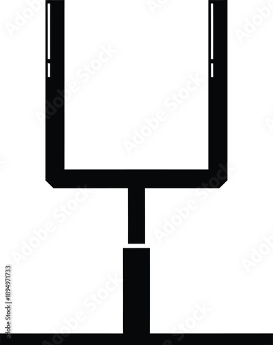 Simple black chalkboard on stand for teaching or presentations