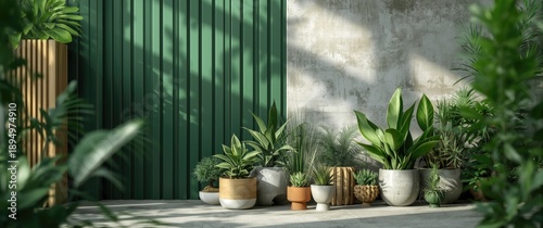 Modern home garden arrangem...