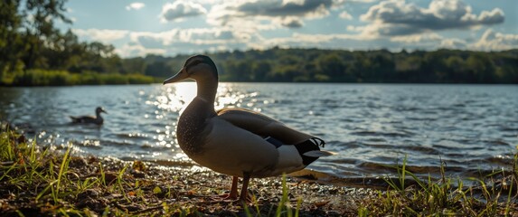 A gorgeous duck is shown in this image