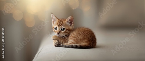 Cute Abyssinian kitten loun...