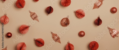 Beige background with red C...