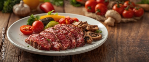 Meat, vegetables, tomatoes,...