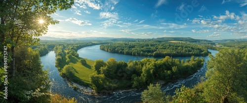 Beautiful summer panorama w...