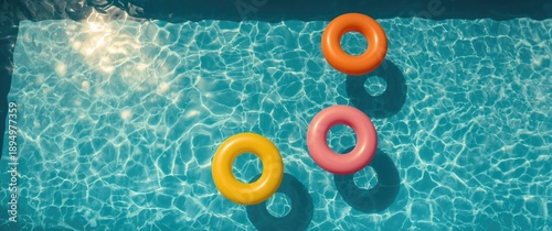 Colorful inflatable rings b...