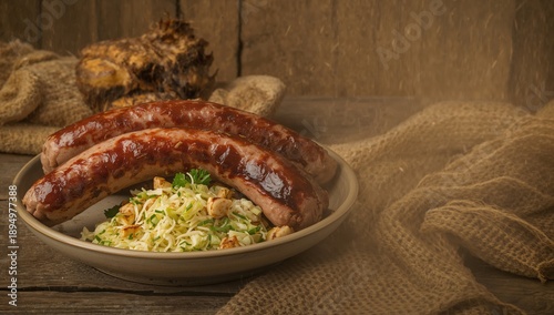 Sausages grilled with ferme...