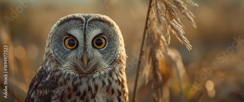 Short-eared owl (Asio flamm...
