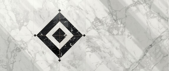 Marble texture featuring diamond and triangular geometric patterns on floor, seamless design, no people
