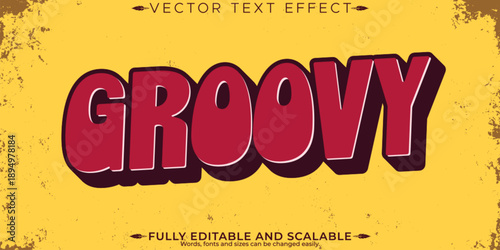 Retro sticker text effect, editable 70s and 80s text style