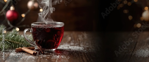 Warm mulled wine infused wi...
