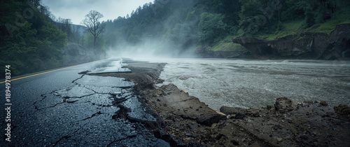 Road damage caused by sever...