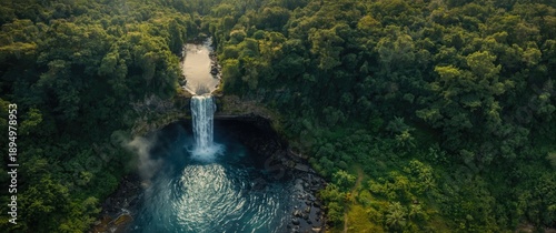Aerial Shot of Waterfall Fl...