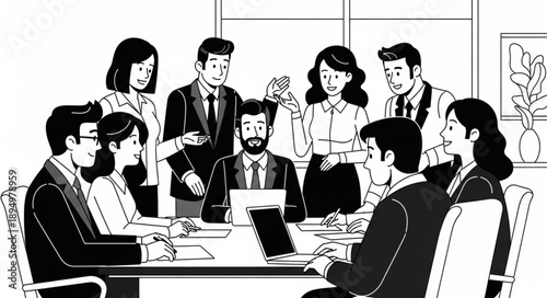 silhouettes of people in office