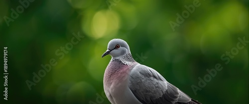 Dove portrait with a green ...