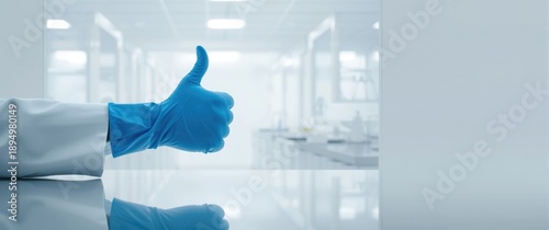 Thumbs-up gesture made by a...