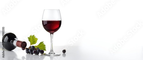 Red wine displayed on a whi...