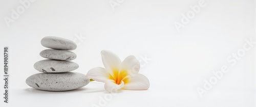 White and gray zen pebble m...