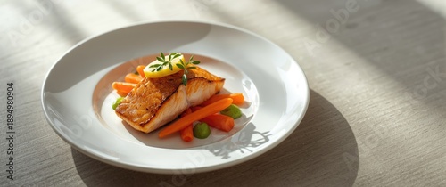 Carrots and roasted salmon ...
