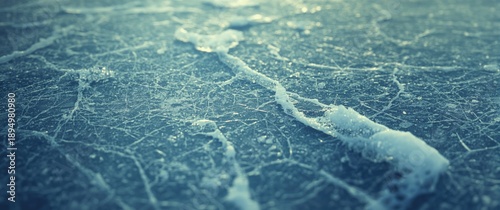 Frozen lake ice surface sho...