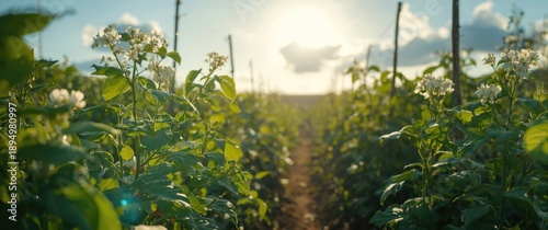 Pea Plants Blooming in the ...