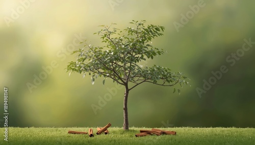 Deciduous cinnamon plant fe...