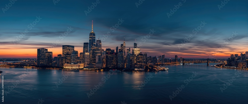 Fototapeta premium Midtown skyline during sunset