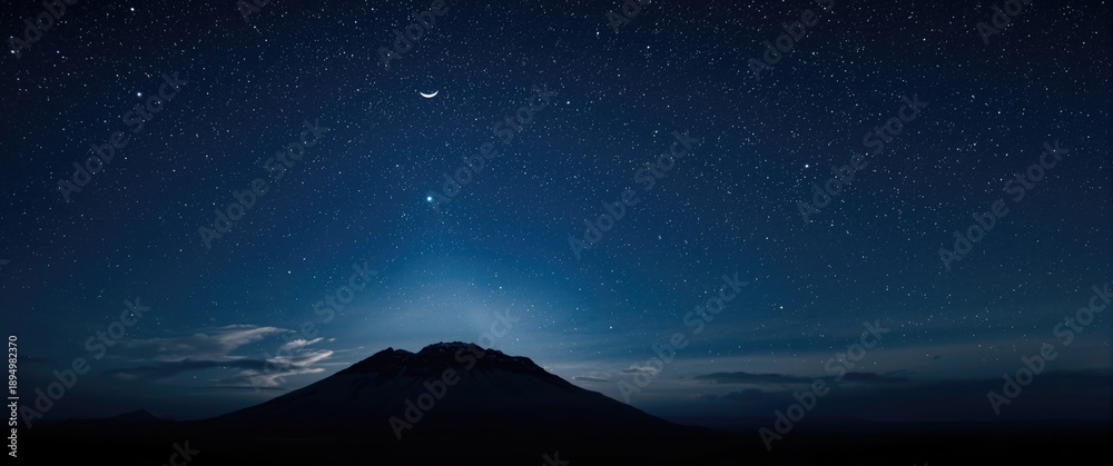 Fototapeta premium Night Sky Featuring Stars and Moon