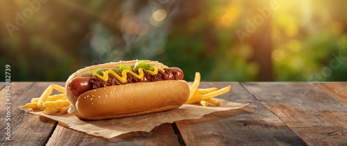 Popular hot dog as a typica...