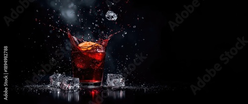 Chic red cocktail splash ag...