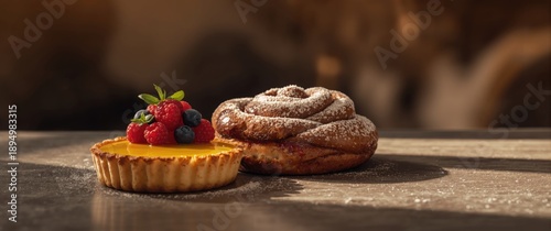 Baked egg tart and Cinnamon...