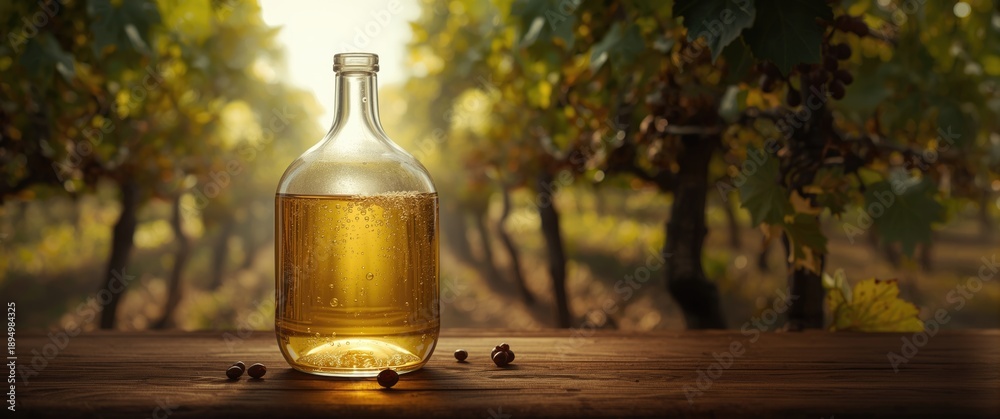 Naklejka premium Fermentation of white wine idea - crafting textured red wine at home