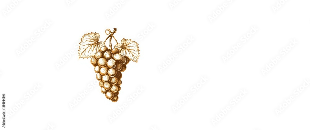 Fototapeta premium Grape vector illustration hand-sketched with vine isolated on white surface
