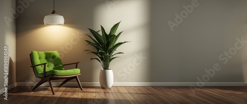 Room setting with an armcha...