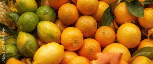 Vibrant citrus fruits such ...