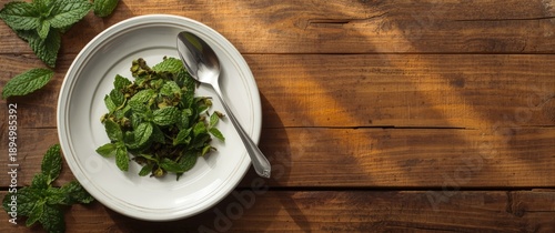 Dry herbal tea set against ...