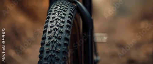 Close-up of a mountain bike...
