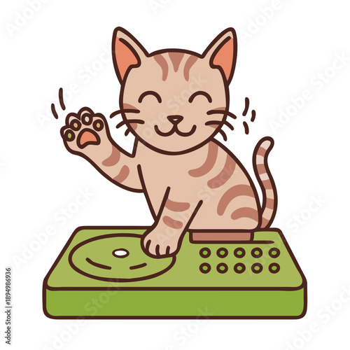 ChatGPT said:Vintage Hand-Drawn Bengal Cat DJ-ing Illustration – Feline Pet Engraved Style Vector for T-Shirts, Posters, Stickers, and Music Themes Apparel See Less
