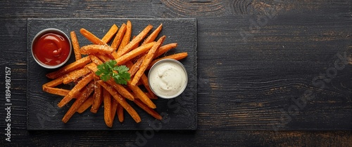 Crispy sweet potato fries w...