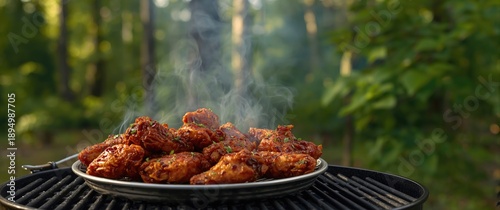 Forest setting with fried c...