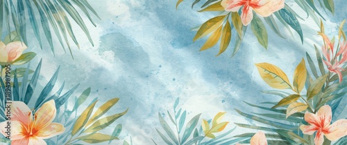 Colorful watercolor flower ...