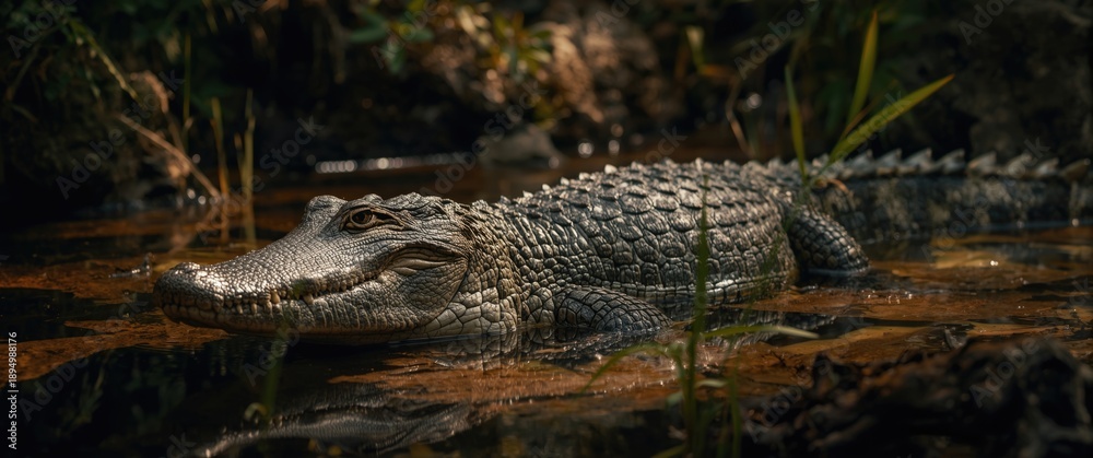 Fototapeta premium Living alligators in their authentic environment