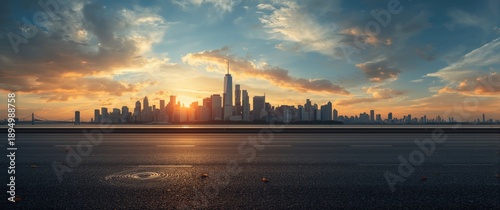 Asphalt road platform with ...
