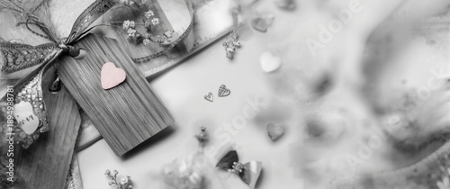 Labels in Black and White with Pink Hearts and Vacant Spaces