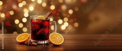 Glass of mulled wine featur...