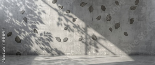 Grey cement wall and floor ...