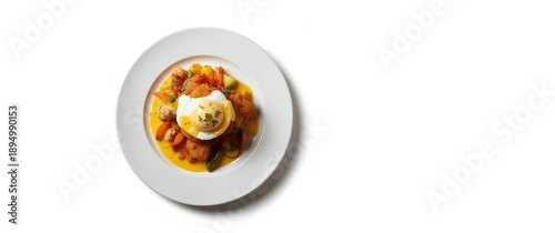 Fried meat and vegetables a...