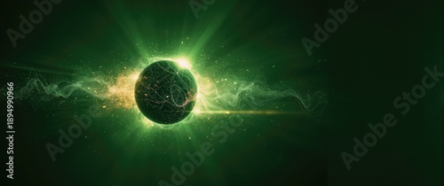 Futuristic energy sphere wi...