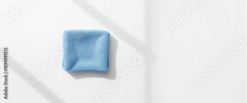 Top-down view of a blue cel...
