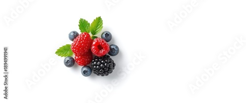 Isolated raspberry, blackbe...