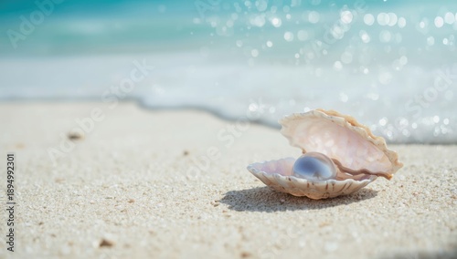 Close-up of a pearl inside ...