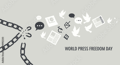 Social Media Icons Representing Press Freedom.